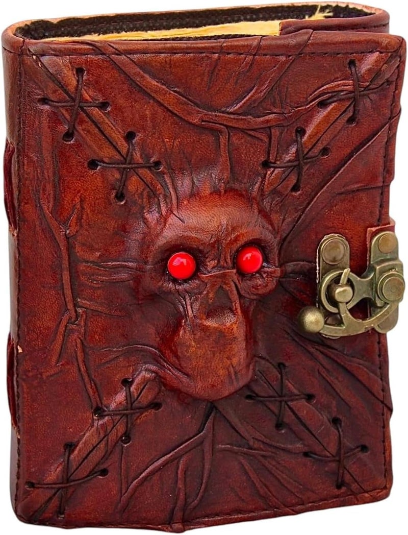 PRASTARA 3D SKULL Embossed Journal,Engraving Notebook,Dnd notebook for Dragon Lovers ,Blank Paper,Hardcover Travel Notepad for Writing,Sketchbook,Collection,Gift,Decoration Hocus Pocus Spell book Prop Gifts Halloween Decorations Decor Leather Journal Writing Book Of shadow Best Christmas Gifts For Men And Women - Image 1